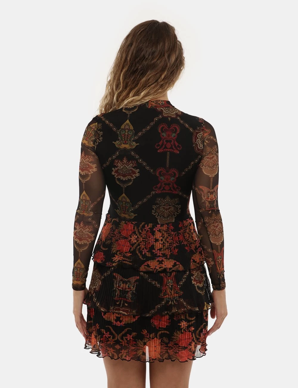 Vestito Desigual Con Manica In Tulle - immagine 2