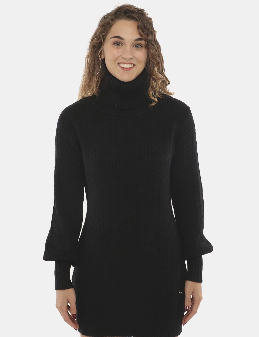 YES.ZEE Vestito Yes Zee A Collo Alto Lavorazione A Trecce - immagine 5