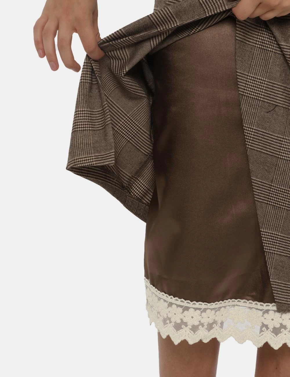 Gonna Fracomina Marrone Quadrettata - immagine 3