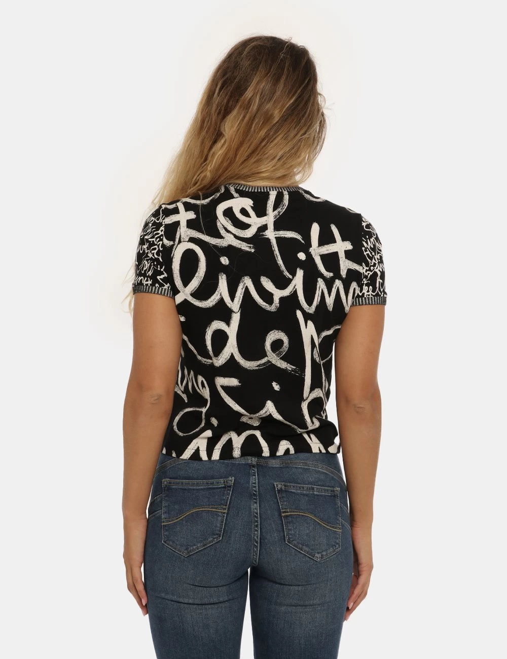 T-shirt Desigual Nero/bianco - immagine 2