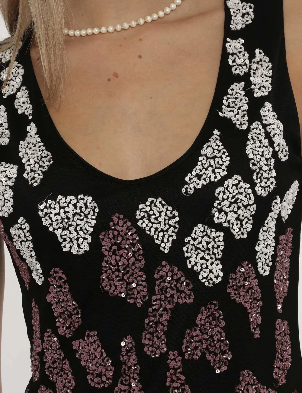 Vestito Fracomina Nero E Glitter - immagine 3