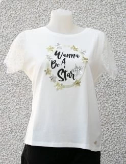 T-shirt Maison Espin Con Stampa E Paillettes