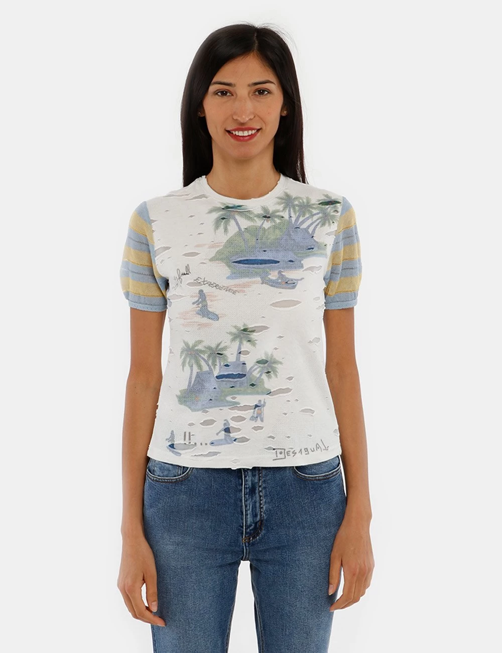 T-shirt Desigual Effetto Strappato - immagine 6
