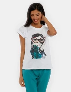 T-shirt Tee Time Con Stampa