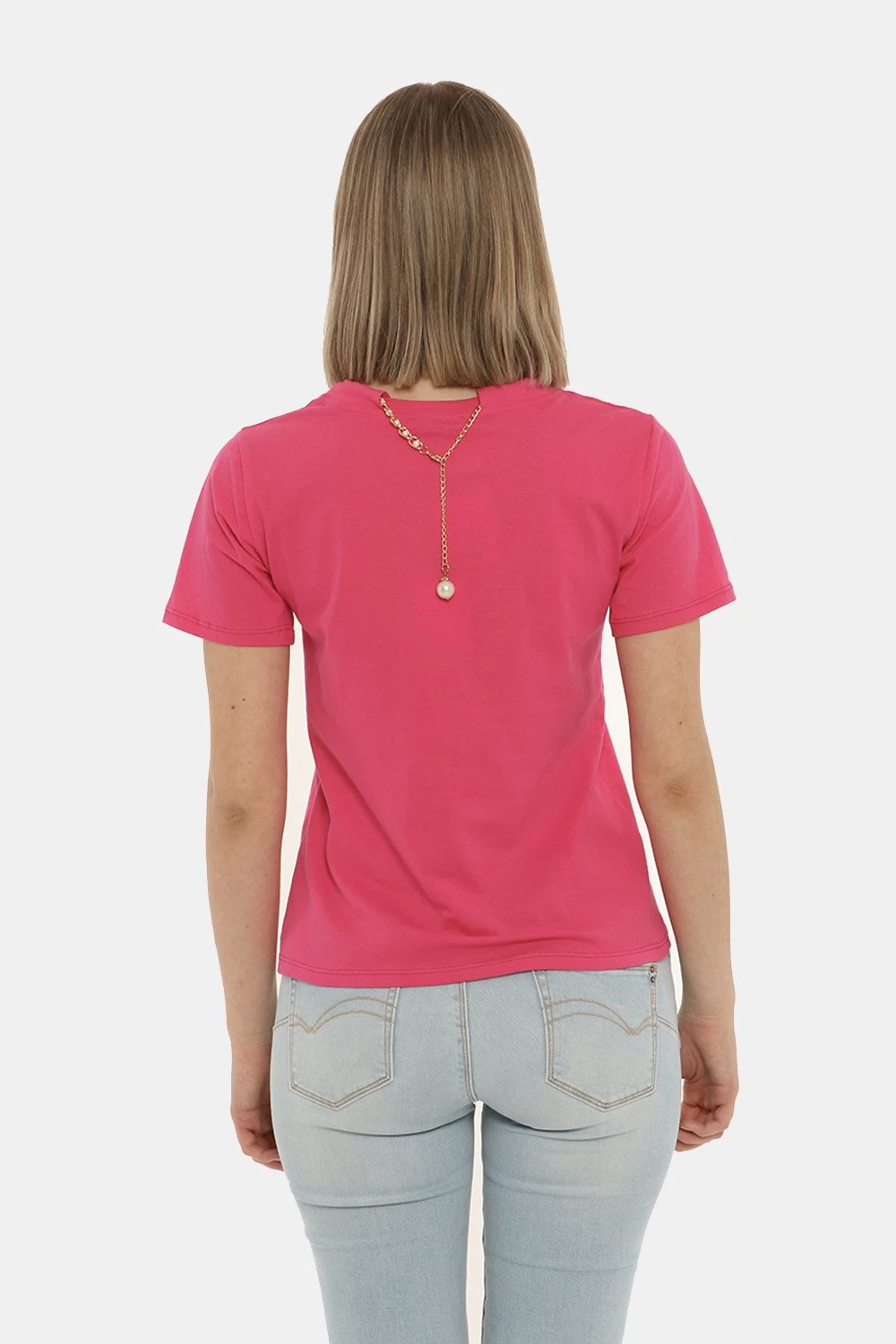 T-shirt Fracomina Fuxia Con Collana - immagine 2