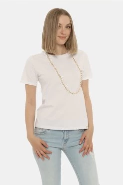 T-shirt Fracomina Bianca Con Collana