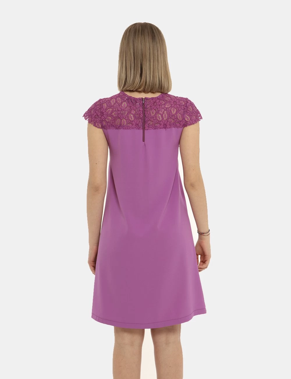 Vestito Vougue Viola Con Ricamo - immagine 2