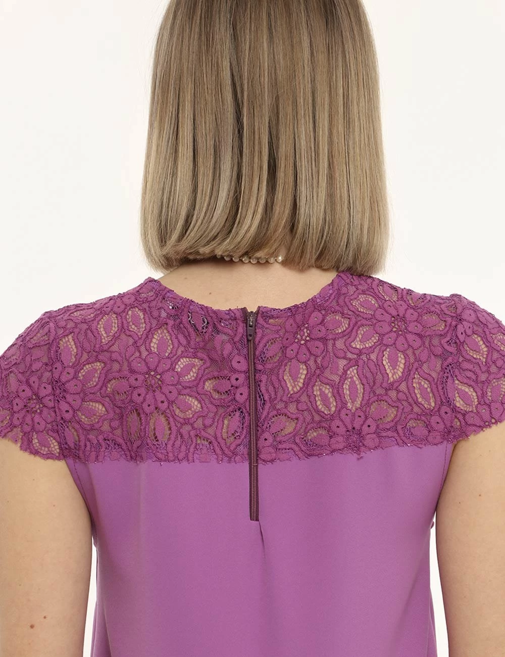 Vestito Vougue Viola Con Ricamo - immagine 4