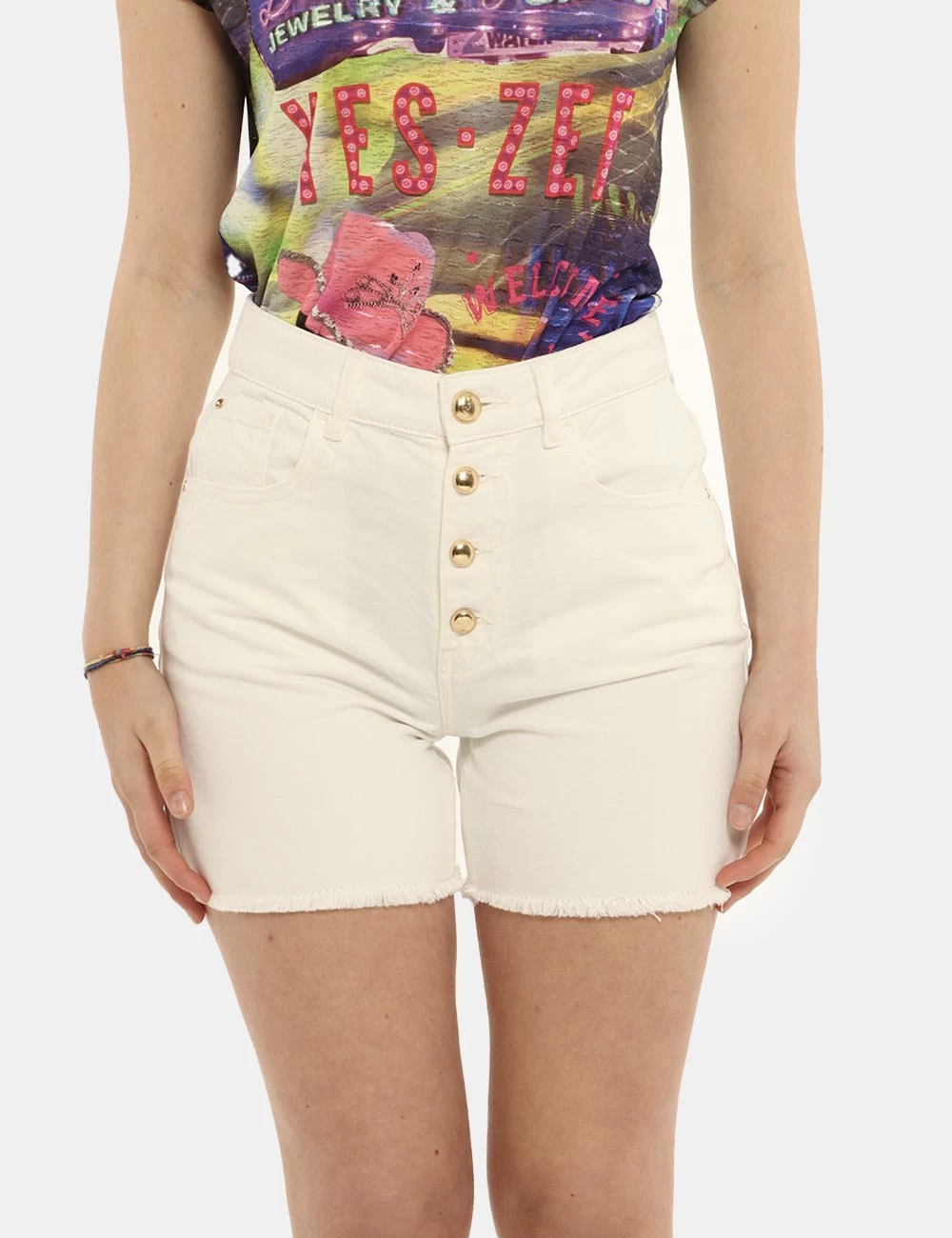 YES.ZEE Short Yes Zee Bianco - immagine 5