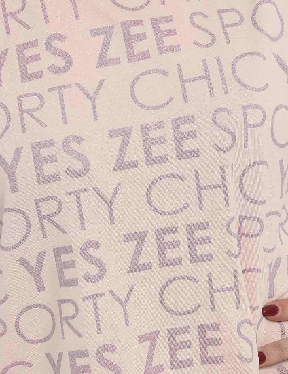 YES.ZEE T-shirt Yes Zee Rosa Con Glitter - immagine 4