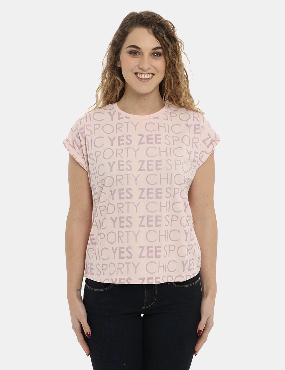 YES.ZEE T-shirt Yes Zee Rosa Con Glitter - immagine 6