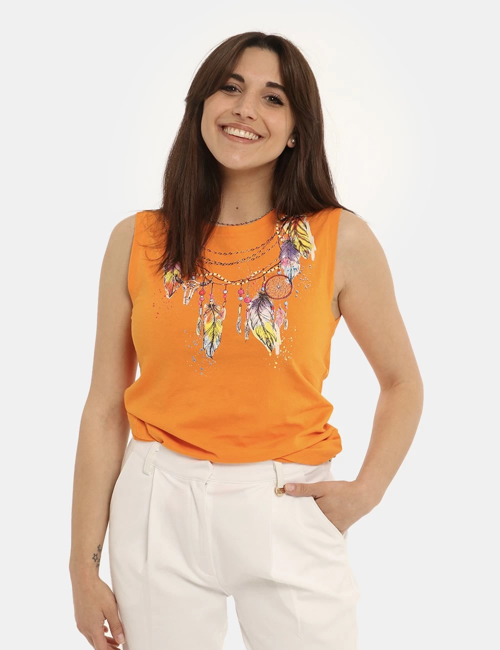 YES.ZEE Top Yes Zee Arancione