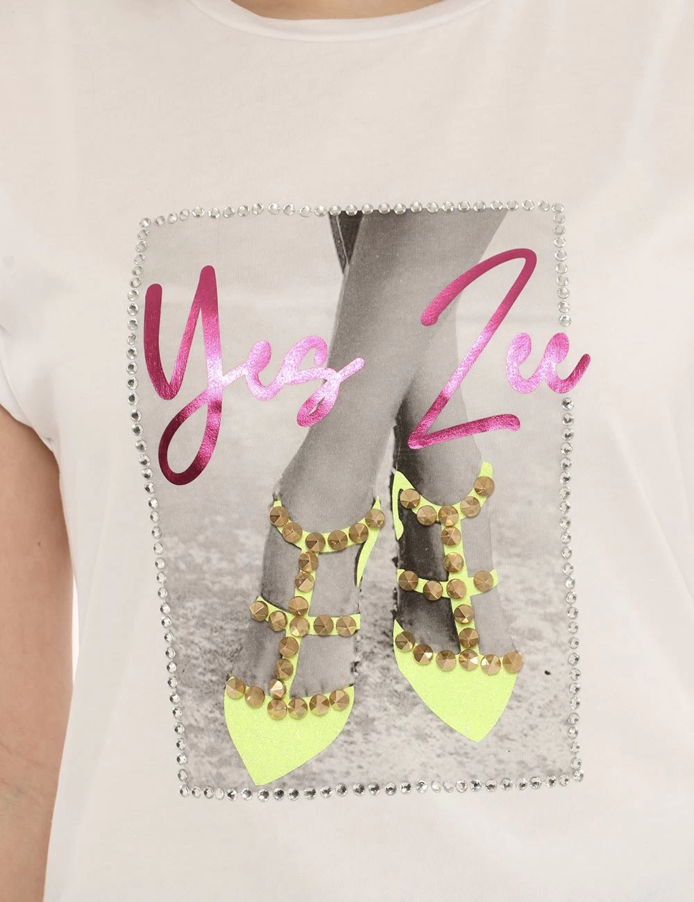 YES.ZEE T-shirt Yes Zee Bianca Con Glitter - immagine 3