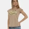 YES.ZEE T-shirt Yes Zee Beige Stampata