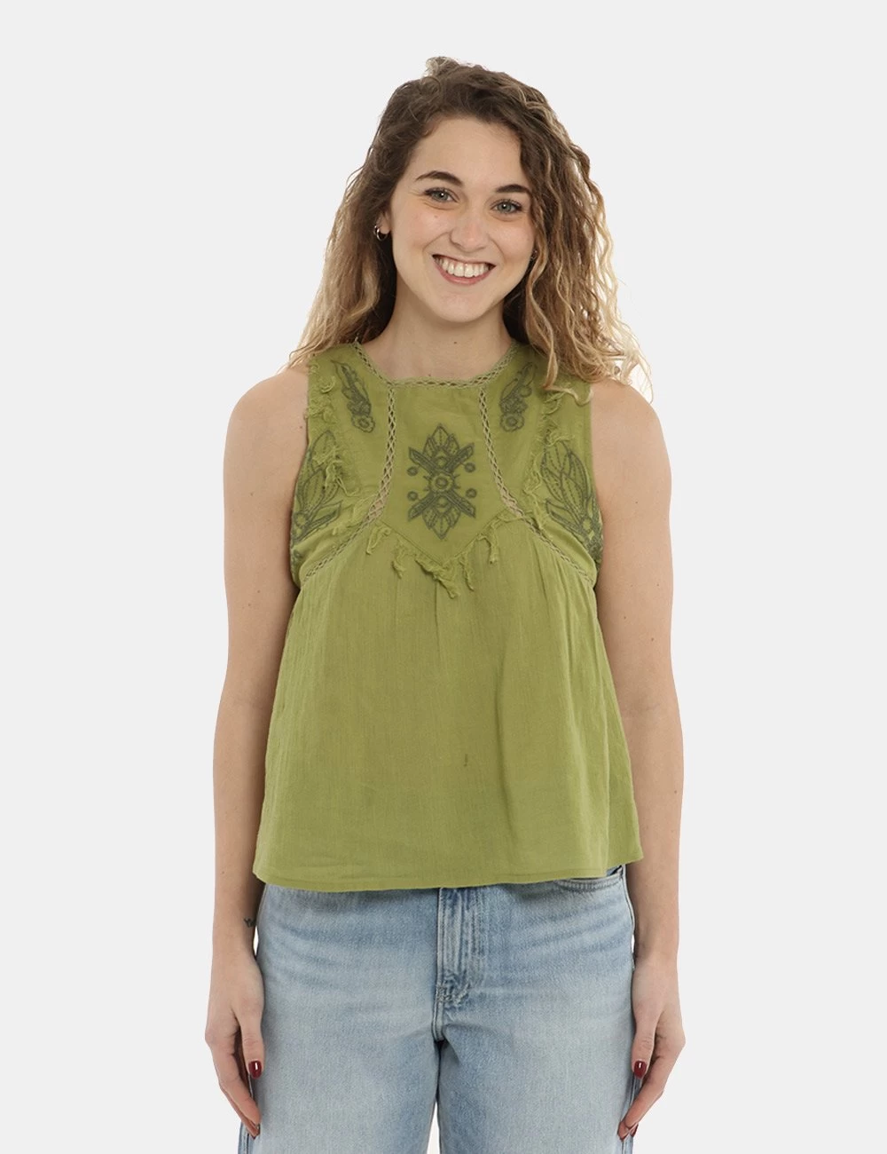 Top Pepe Jeans Verde Ricamato - immagine 4