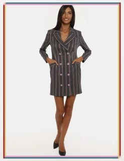 Vestito Fracomina Grigio Rigato