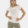 T-shirt Guess Bianco E Glitter